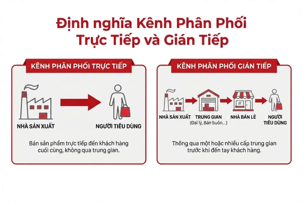 Định nghĩa kênh phân phối trực tiếp và gián tiếp 