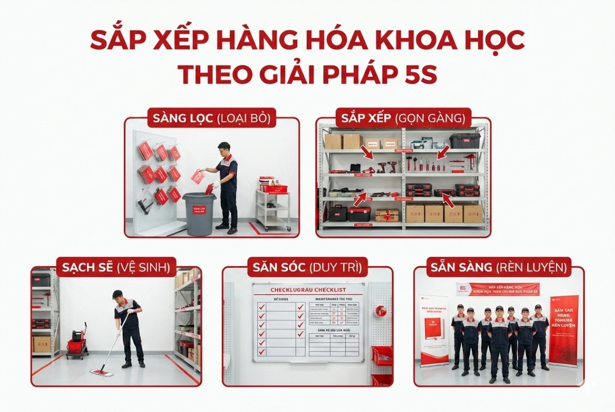 Sắp xếp hàng hóa khoa học theo giải pháp 5S