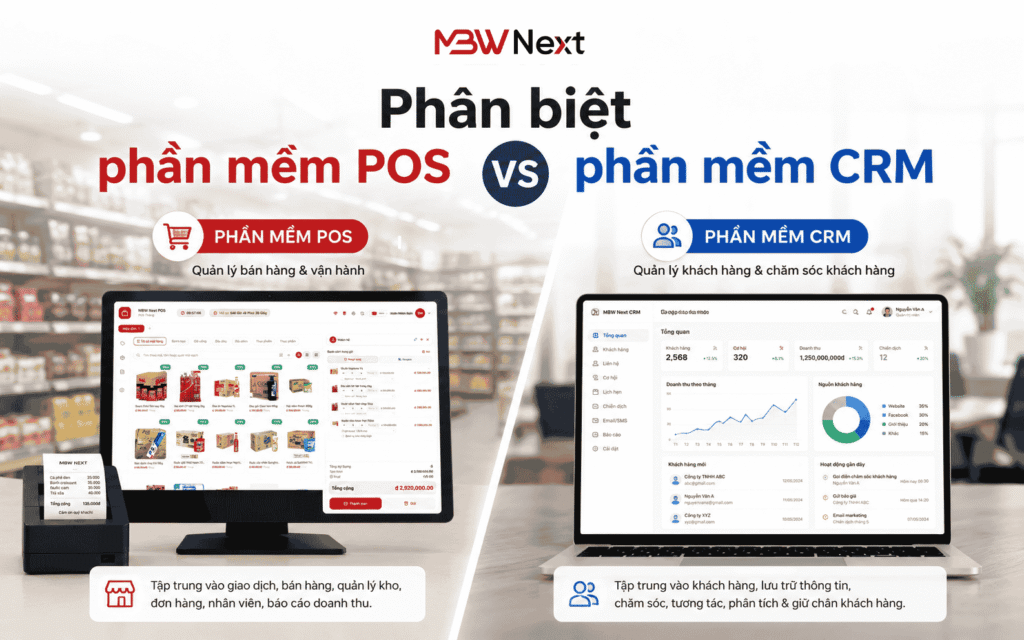Phân biệt phần mềm POS và phần mềm CRM