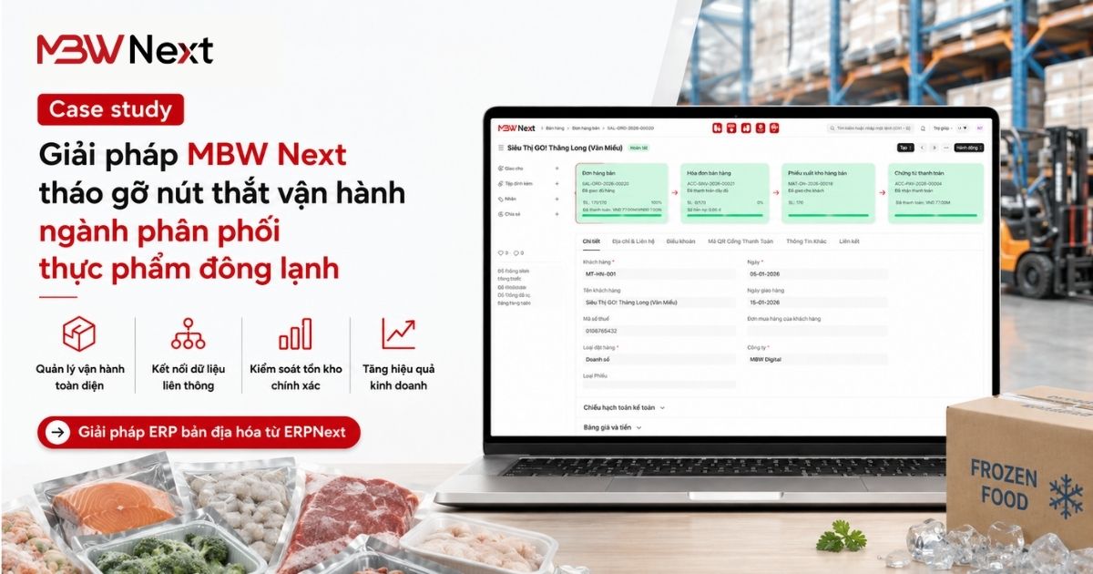 Áp dụng MBW Next cho ngành hàng Sản xuất phân phối thực phẩm đông lạnh