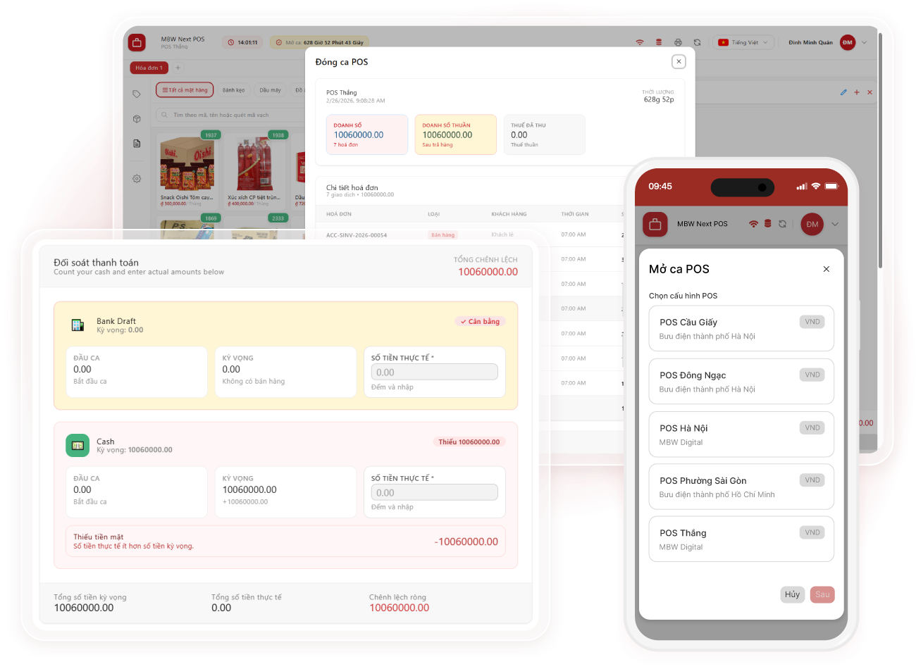 POS bán lẻ tích hợp ERP, không giới hạn số lượng cửa hàng