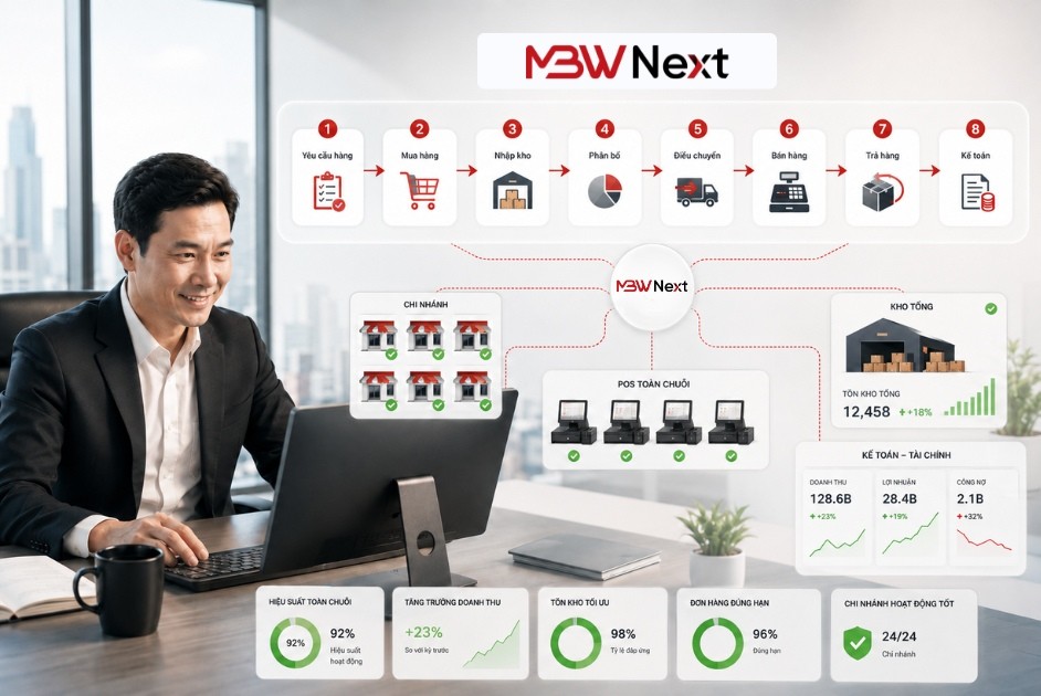 Quản lý tồn kho toàn chuỗi theo thời gian thực với MBW Next