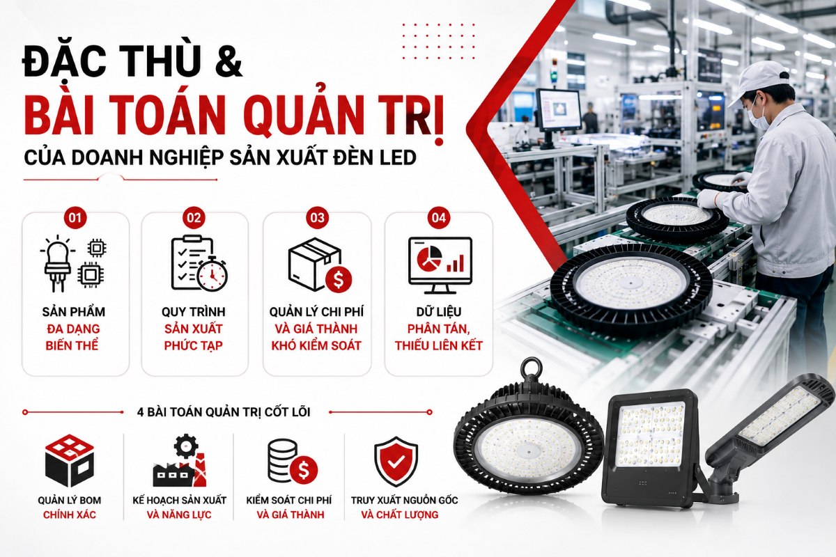Đặc thù & bài toán quản trị của doanh nghiệp sản xuất đèn LED
